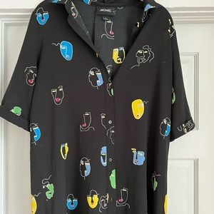 Monki midi button down dress
